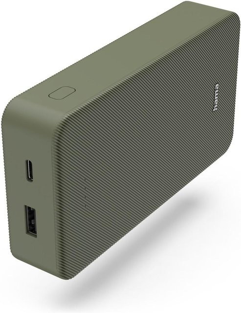 Hama Power Pack Colour 20, 20000mAh Powerbank mit USB-C und USB-A Ausgängen, Grün - Bild 1