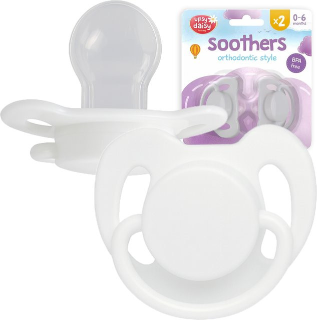 2er Set Ultra Lightweight Silikon-Schnuller für Kleinkinder von 0–6 Monaten in Weiß, BPA-frei - Bild 1