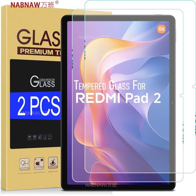Xiaomi Redmi Pad 2 Displayschutzfolie aus gehärtetem Glas, 2 Stück, transparent, HD-klar und kratzfest - Bild 1