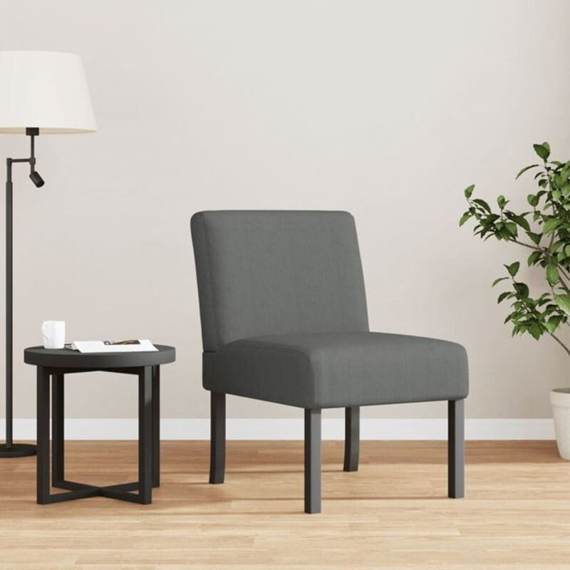 Polsterstuhl vidaxl in Anthrazit und Grau aus Stoff und Massivholz im modernen Design - Bild 1