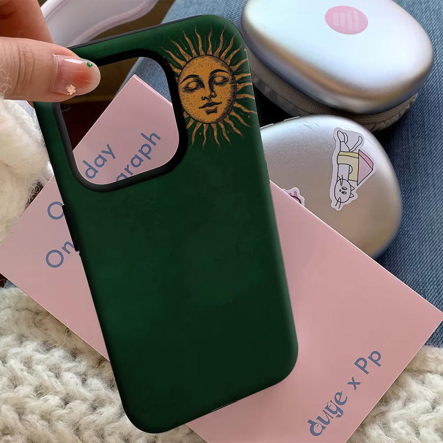 Potdemiel Handyhülle Sun Totem in Grün für iPhone 17 16 15 14 13 12 11 Pro Max Plus mit doppelschichtiger Rückseite - Bild 5