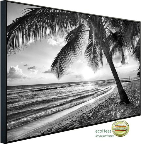 papermoon EcoHeat Infrarotheizung Strand Schwarz Weiss mit Matt-Effekt und App-Steuerung - Bild 1