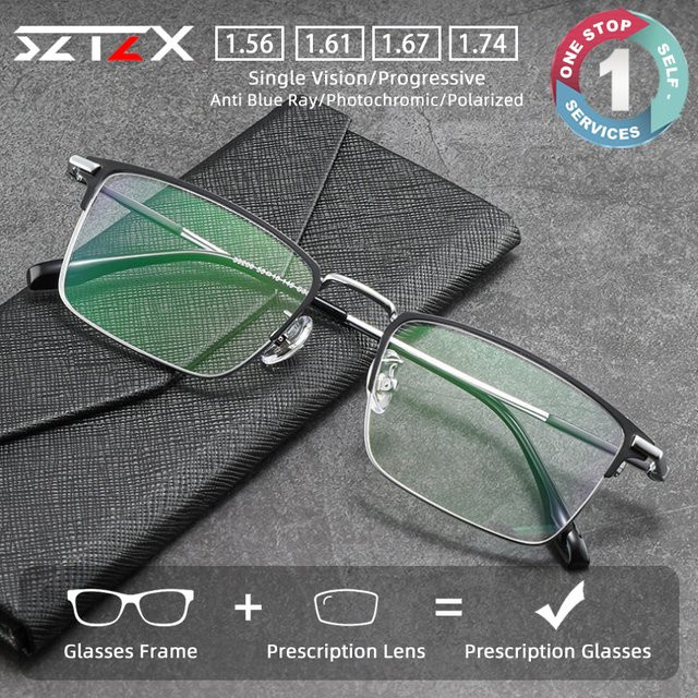 SZTZX Lesebrille, Vollrand, rechteckig, Herren, Blaulichtfilter - Bild 1