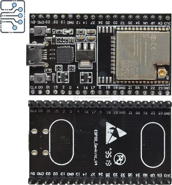 diymore ESP32-Devkitc V4 Entwicklungsplatine mit ESP32-32U Modul, Wi-Fi und Bluetooth, Schwarz - Bild 1
