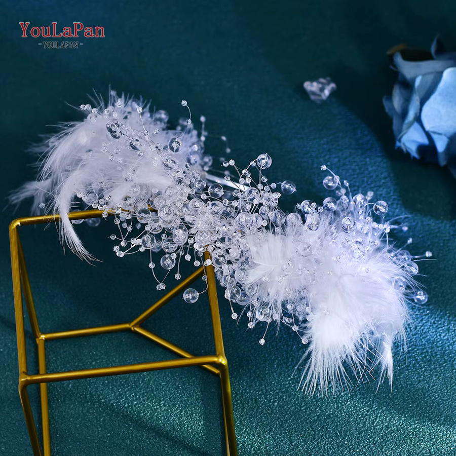 Youlapan Fascinator Haar, weiß, Damen - Bild 2