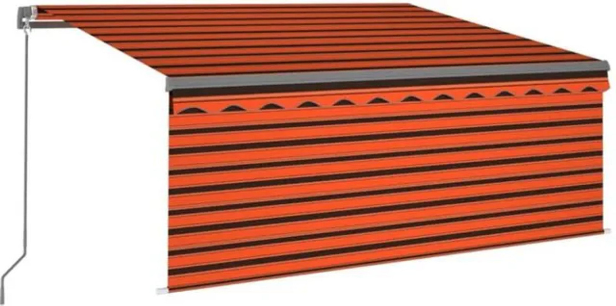 Manuelle Markise mit Rollo von Vidaxl in Orange und Braun, B x H: 3 x 2,5 m - Bild 1