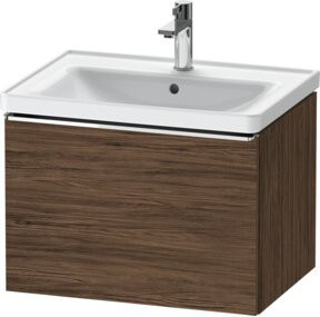Duravit Waschtischunterschrank D-Neo, wandhängend, Farbe: Chrom/Naturholz dunkel, 1 Auszug, B: 63,4 cm, T: 45,2 cm, H: 44,0 cm - Bild 1