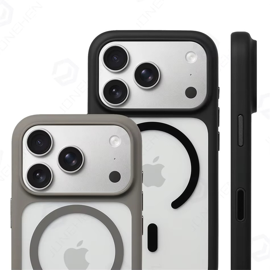 MagSafe Kamera-Steuerknopf Schutzhülle für iPhone 17 Pro Max und iPhone 17 Pro, transparente Stoßfeste Magnet-Hülle in Orange - Bild 4