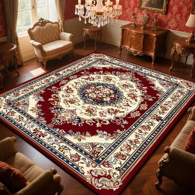 Karpetti Persischer Teppich in Rot mit floralem Orient-Design, rutschfest und waschbar, B/T: 200 x 300 cm oder 80 x 120 cm - Bild 1