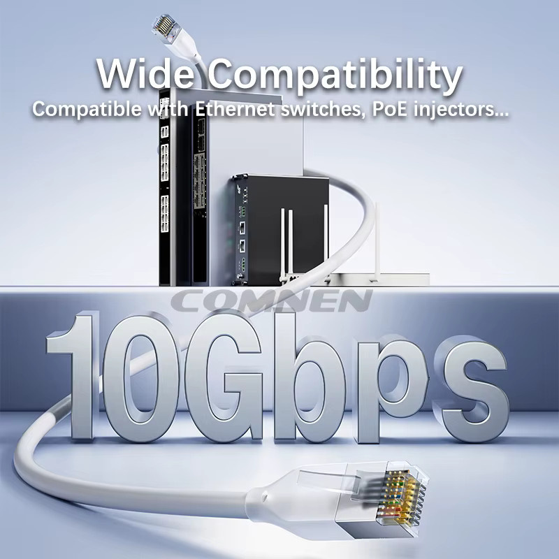COMNEN 24er-Pack Cat6a FTP geschirmte Ethernet LAN Patchkabel in Weiß für Server und Switches - Bild 2
