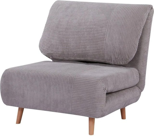 HOMCOM 2-in-1 Schlafsofa in Cord-Optik, grau, B/T/H: 82 x 89 x 83 cm - Bild 1