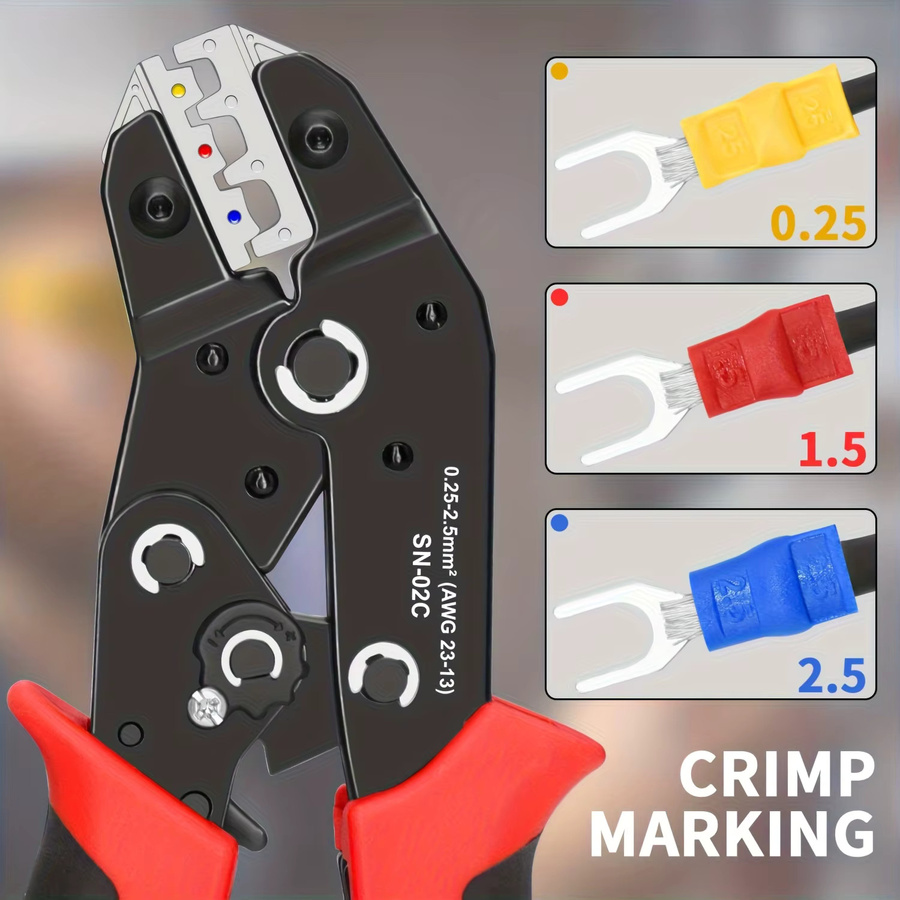Crimpwerkzeug-Set AWG 23-13 mit 280 isolierten elektrischen Verbindern und Kabelschuhen in Multicolor - Bild 3