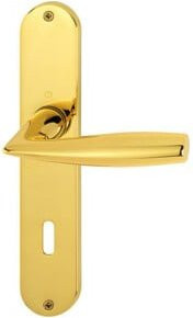 Hoppe Langschildgarnitur Vitória M1515/302 MS F71 in Gold, 72mm - Bild 1