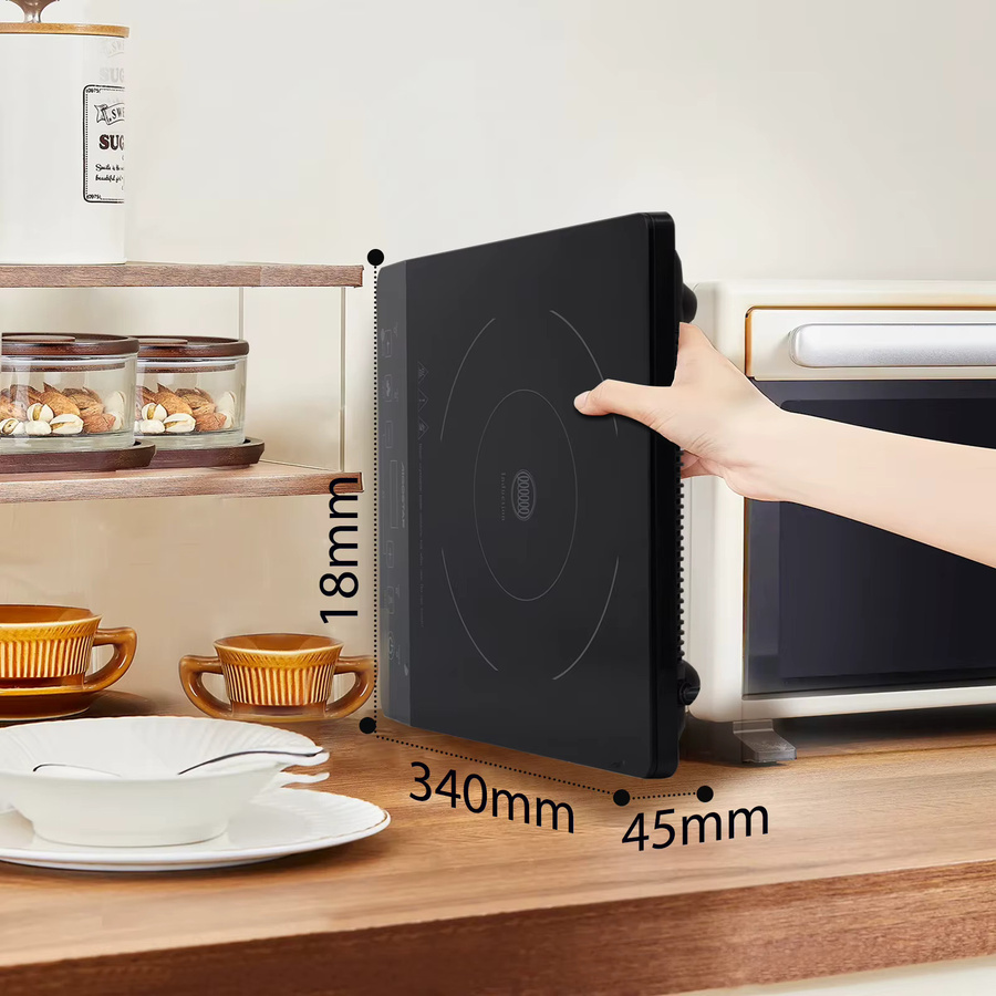 Aigostar Induktionskochfeld in Schwarz mit 2000 W, Touch-Steuerung, 10 Leistungsstufen, 10 Temperatureinstellungen, LED-Digitalanzeige und 3-Stunden-Timer - Bild 6