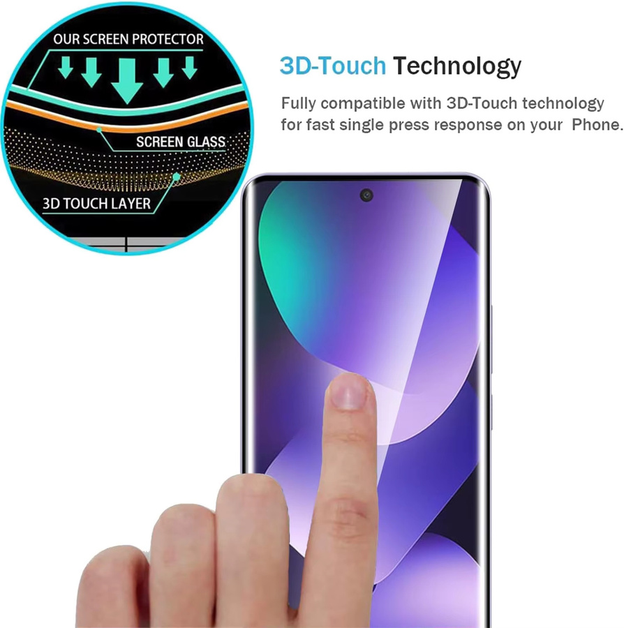 Xiaomi Redmi Note 15 4G/5G Displayschutzfolie aus gehärtetem Glas mit 3D-Vollschutz, transparent - Bild 4