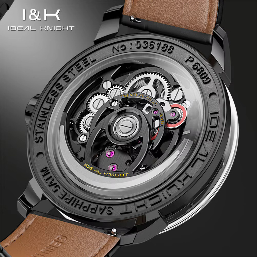IDEAL KNIGHT Armbanduhr, Automatik, Edelstahl, Leder, Herren - Bild 4