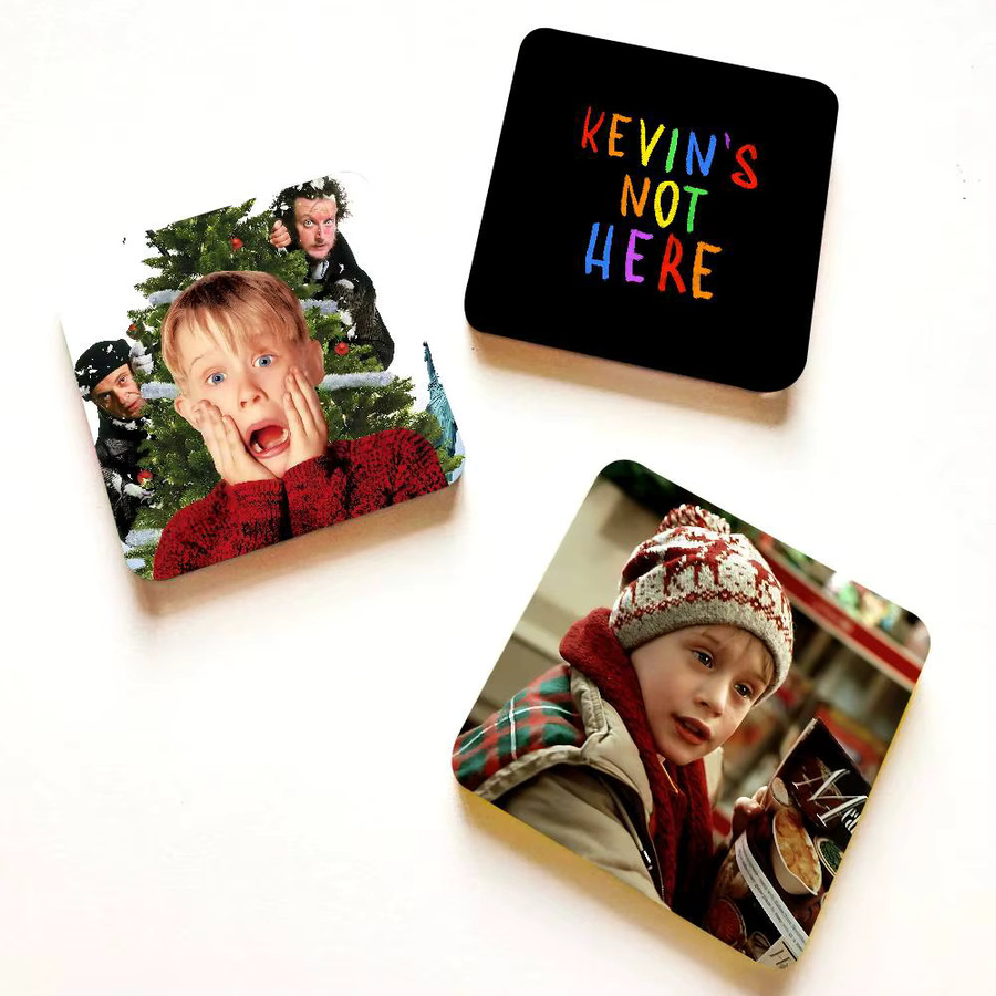 H-Home A-Alone Weihnachtsmagnet Set aus Acryl, quadratische selbstklebende Kühlschrankmagnet Aufkleber in Mehrfarbig - Bild 2