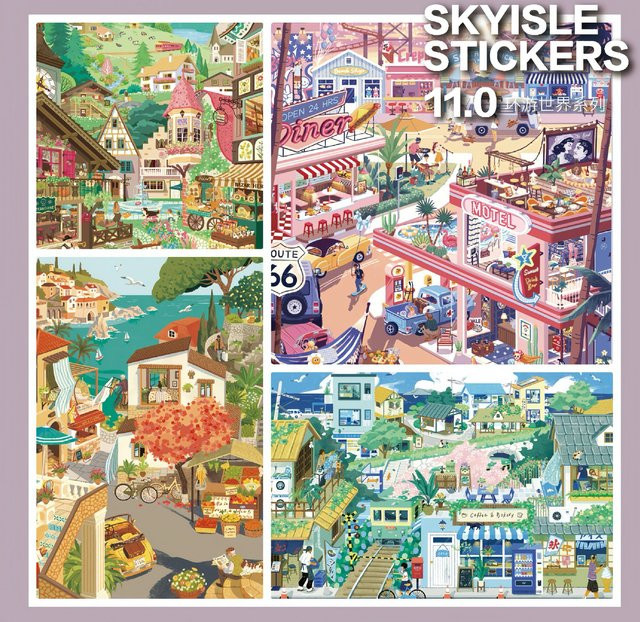 Sky Island Reise um die Welt, Aufkleber, Multicolor, Paper - Bild 1