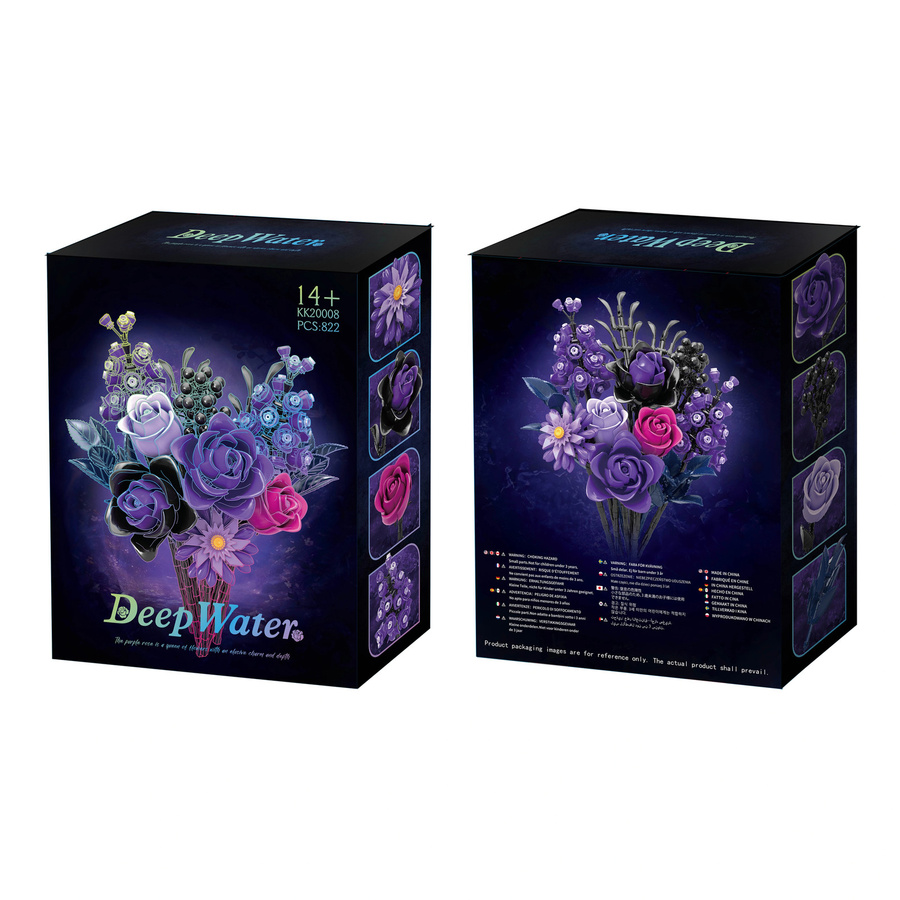 SEMBO BLOCK Gotischer Lila Rosen Blumen Bausatz, 822 Teile, ab 14 Jahren - Bild 2