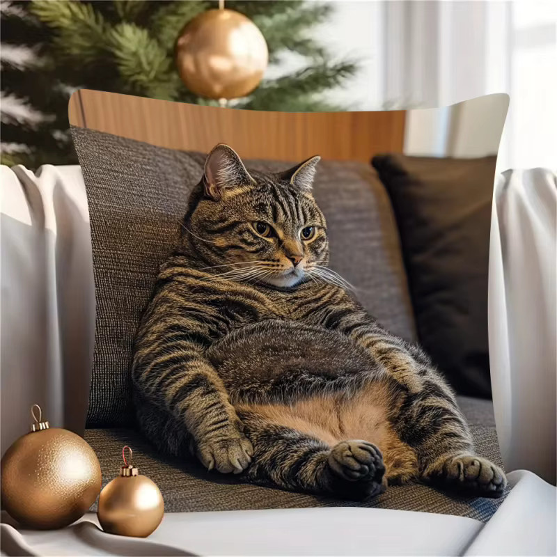 VIKAMA Dekorative Kissenbezüge mit abstraktem Katzendesign in quadratischer Form - Bild 5