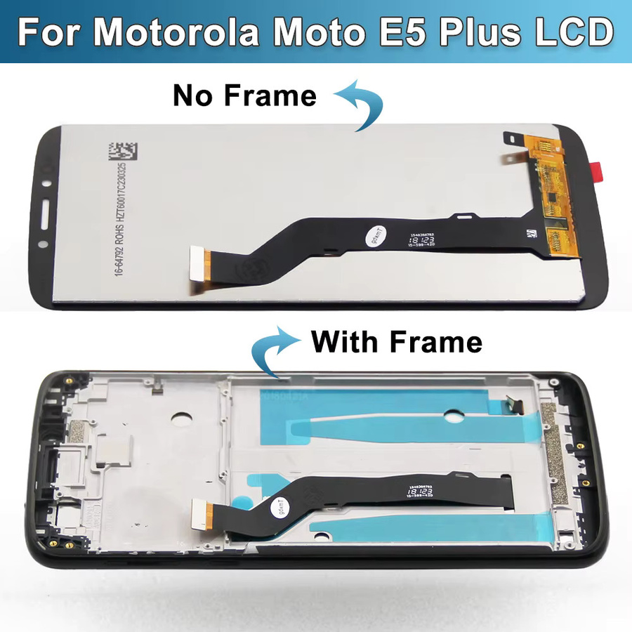 Motorola Moto E5 Plus LCD Display Touchscreen Digitizer Montage mit Rahmen in Schwarz 6,0 Zoll - Bild 3