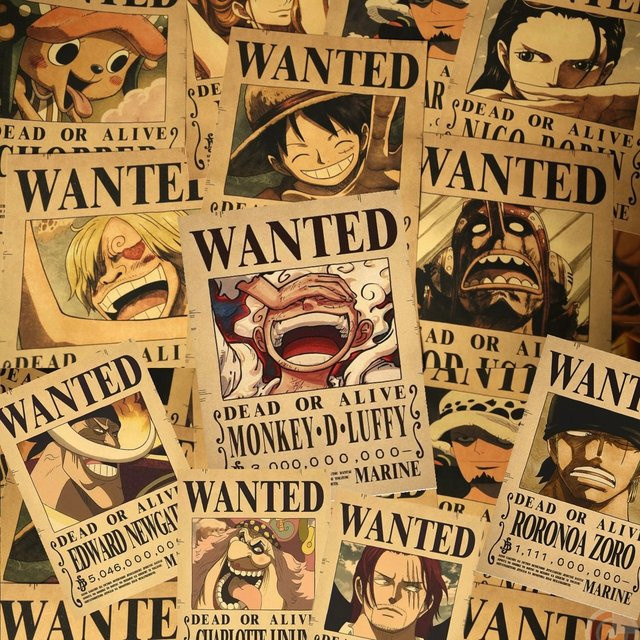 Bandai One Piece Wanted-Poster Aufkleber, 50 Stück, Nachfüllpack - Bild 1