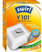 Swirl Staubsaugerbeutel Y 101 EcoPor in Grün und Weiß, 4 Stück - Bild 1