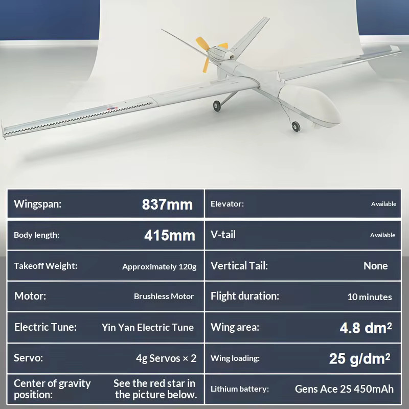 EVYVKV Mq-9 Reaper Micro Modell Flugzeug, ferngesteuert, Montage Modell Flugzeug - Bild 2