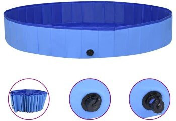 VidaXL Hunde-Pool blau aus PVC, Durchmesser: 3 m, Höhe: 40 cm