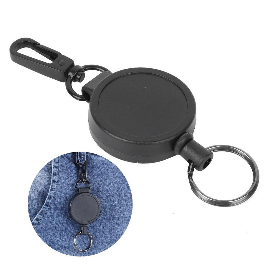 Teleskop-Schlüsselanhänger, 4 Stück, Diebstahlsicher, Karabiner - Bild 2