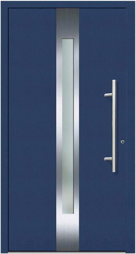 KNOCK Flügelüberdeckende Kunststoff-Haustür Terra in Stahlblau mit Glaseinsatz und RC2-Schutz, B: 110 cm, H: 210 cm - Bild 1