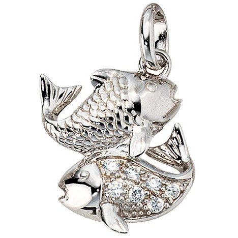 Colfem Anhänger Sternzeichen Fische, 925 Silber, Zirkonia, Unisex - Bild 1