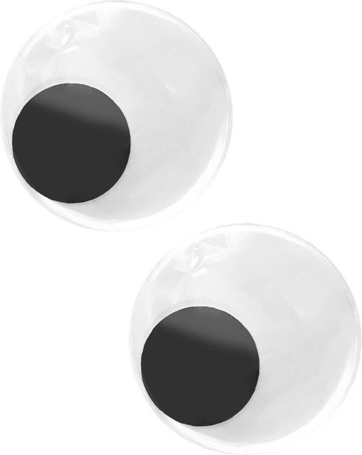 2 Stück selbstklebende Wackelaugen von KaiSai aus Resin in Schwarz und Transparent für Bastelarbeiten und Heimdekoration, Durchmesser: 15 cm - Bild 1