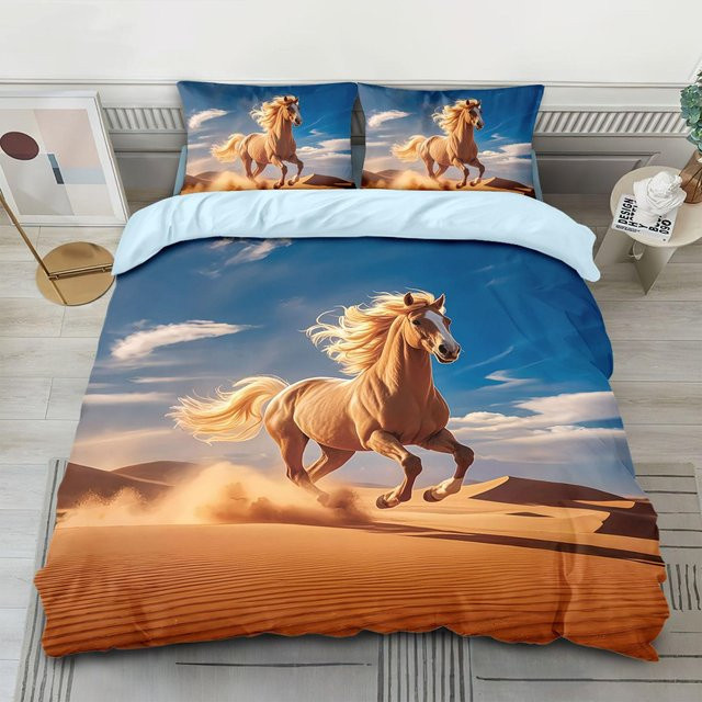 Flylo Bettwäsche Set mit Pferde-Motiv aus Mikrofaser, Mehrfarbig, B/H: 140 x 210 cm - Bild 1