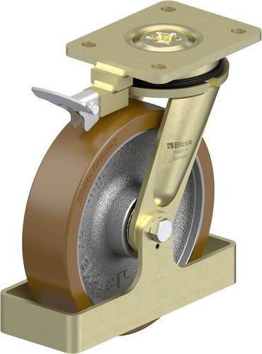 Blickle Schwerlast-Lenkrolle LS-GB 200K-RI4-FS in Silber mit 200 mm Rad-Durchmesser und 1000 kg Tragfähigkeit - Bild 1