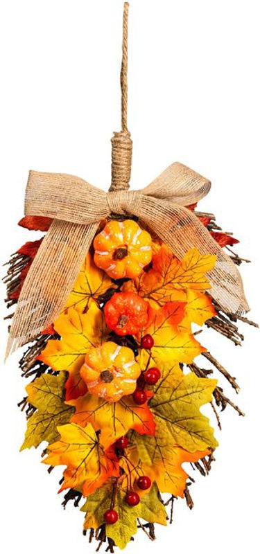 Hänge-Deko Goldener Herbst von viva domo mit mehrfarbigen Textilblättern - Bild 1