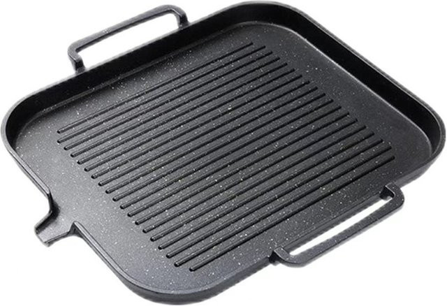 KOSUN Grillplatte aus Aluminium, schwarz, antihaftbeschichtet, koreanischer Stil für Innen- und Außenbereich - Bild 1