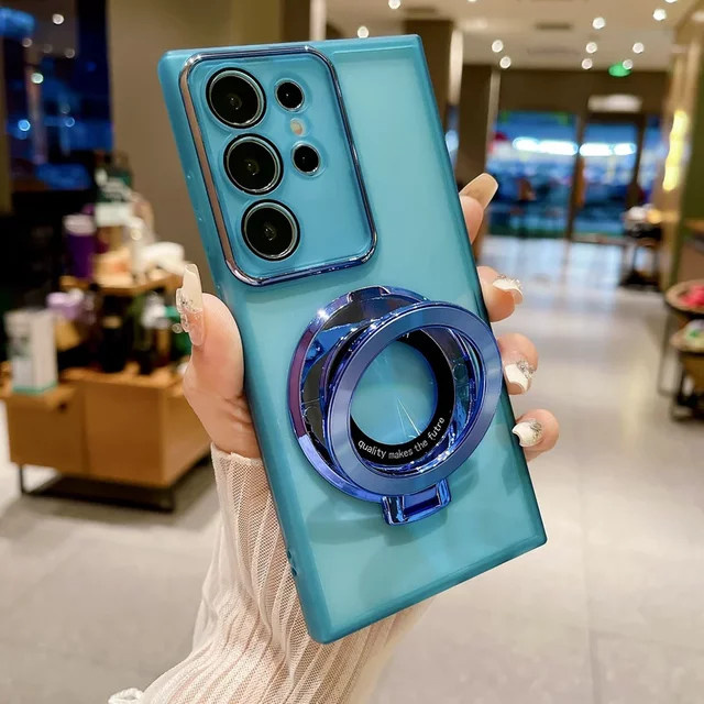 Magnetische Handy Hülle mit Standfunktion als Softcover für Samsung Galaxy A10 A11 A12 A13 A20 A21 A22 A23 A30 A31 A32 A33 A50 A51 A71 A72 A73 in Blau und Lila - Bild 1