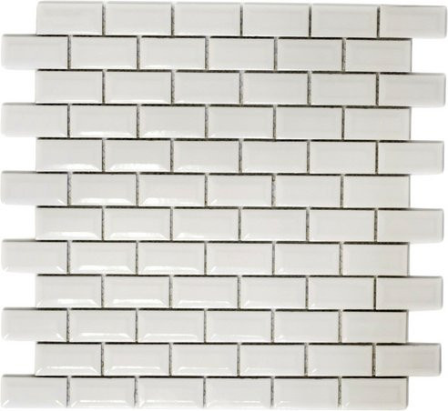 HuH Mosaik Metro Mosaikfliese aus Keramik in Weiss, B/L: 30 x 30 cm - Bild 1