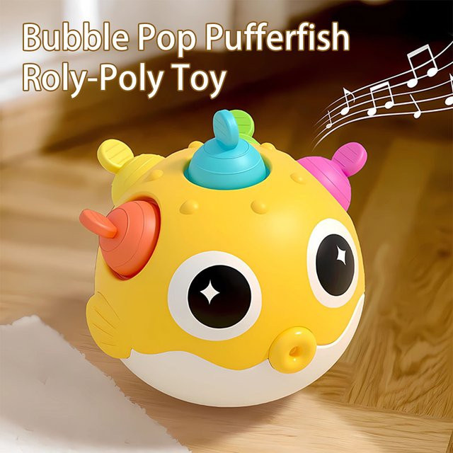 Blowfish Schiebespielzeug für Kinder und Kleinkinder mit Rasselgeräuschen und sensorischen Funktionen in Mehrfarbig - Bild 1