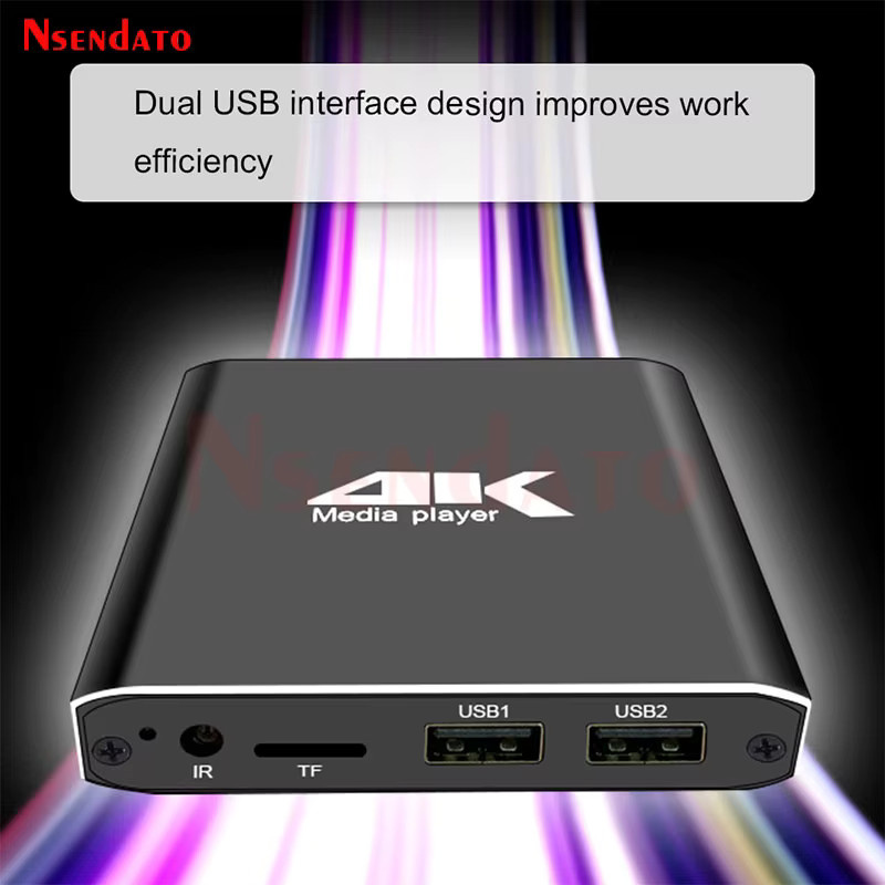 Nsendato Mini HD Mediaplayer in Schwarz mit 4K H.265 Unterstützung, Full HD 1080P Multimedia Player für USB-Stick und Micro SD TF-Karte - Bild 4