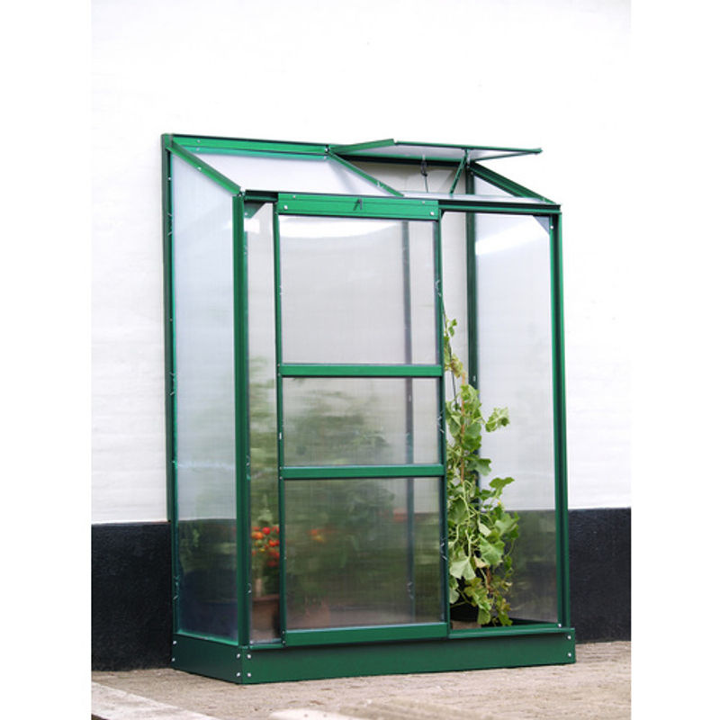 Vitavia Anlehn-Gewächshaus Styx mit Pultdach und Schiebetür, Grün, 0,9 m² - Bild 5