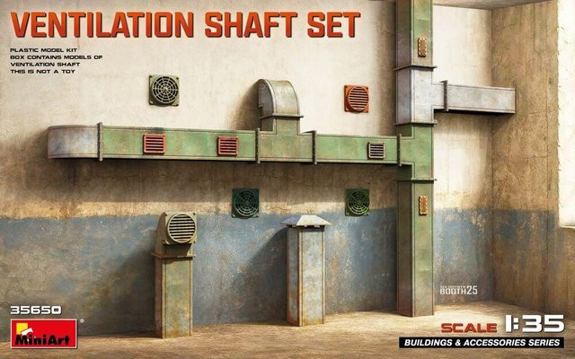 Miniart Ventilation Shaft Set, 1:35, Kunststoff, Grün - Bild 1