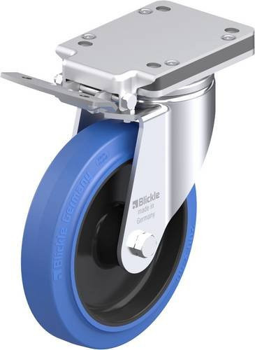 Blickle Stahlblech-Lenkrolle LH-POEV 200R-IS-SB in Blau und Schwarz mit 200 mm Rad-Durchmesser und 500 kg Tragfähigkeit - Bild 1