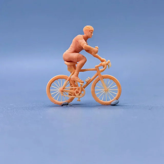 EHCMODEL Radfahrer Fahrrad, Miniatur Diorama, Harz, Ungefärbt - Bild 1