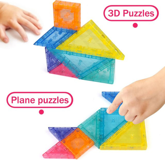 Brozebra Montessori Magnetisches Tangram-Puzzle 3D, Lernspielzeug, ab 3 Jahre - Bild 1