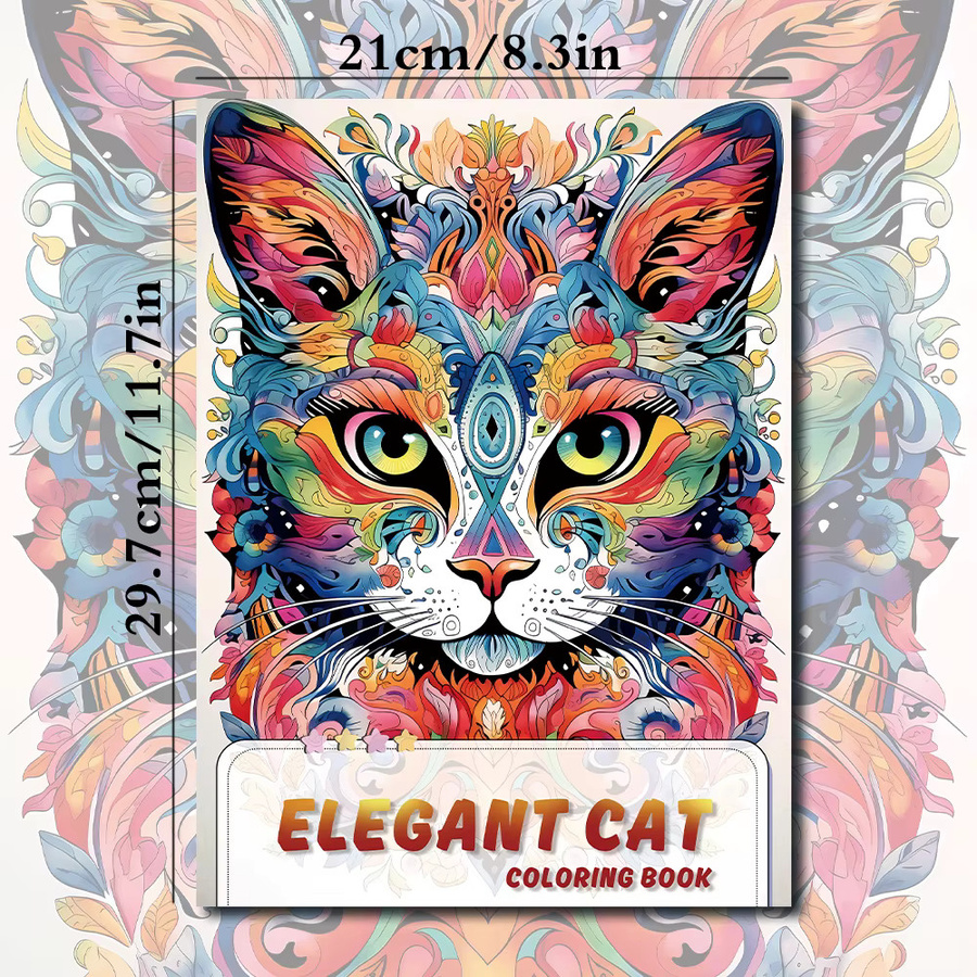 Miau-Malbuch für Teenager mit 25 verschiedenen Mustern in A4 und farbigem Design - Bild 2