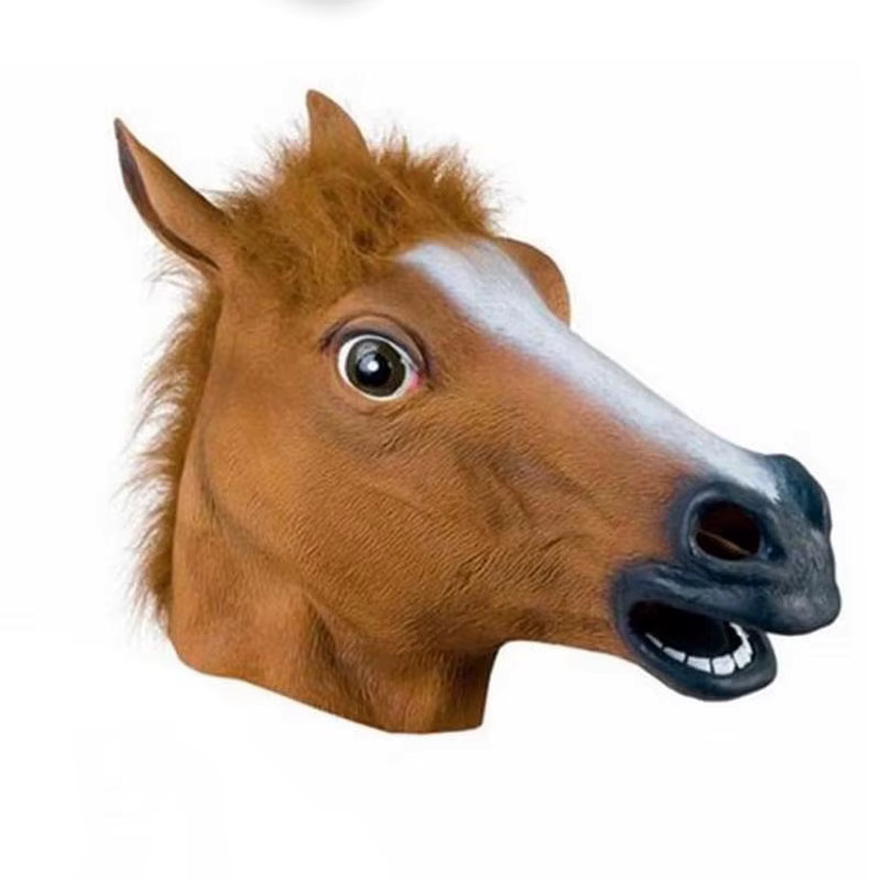 YEAHUI EL Lustige Pferd Kopfbedeckung, Pferd Maske, Unisex, Braun, Tiere - Bild 4