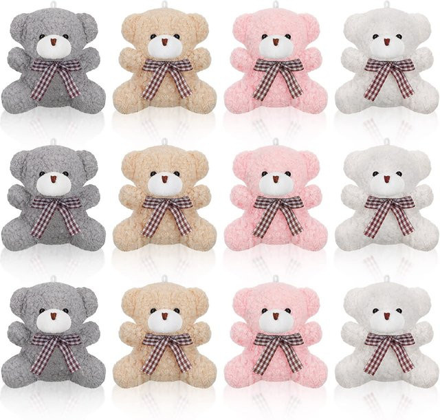 Linyi toy Plüschbär Mini-Bären Schlüsselanhänger, beige - Bild 1