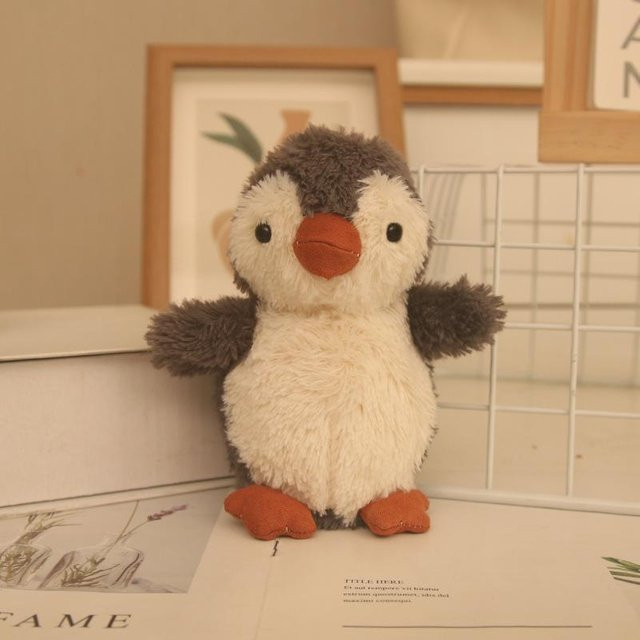 Erdnuss-Pinguin Plüschtier, Puppenanhänger, braun - Bild 1